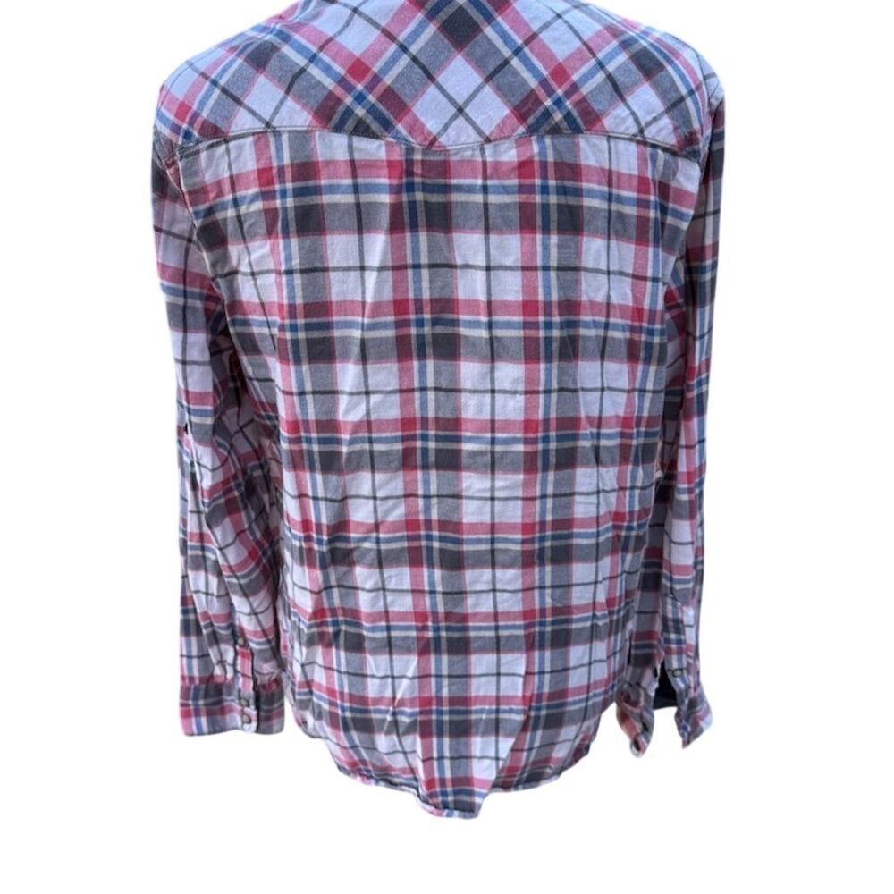 Jachs Girlfriend Plaid Pearl Snap Shirt Small - Picture 4 of 8
